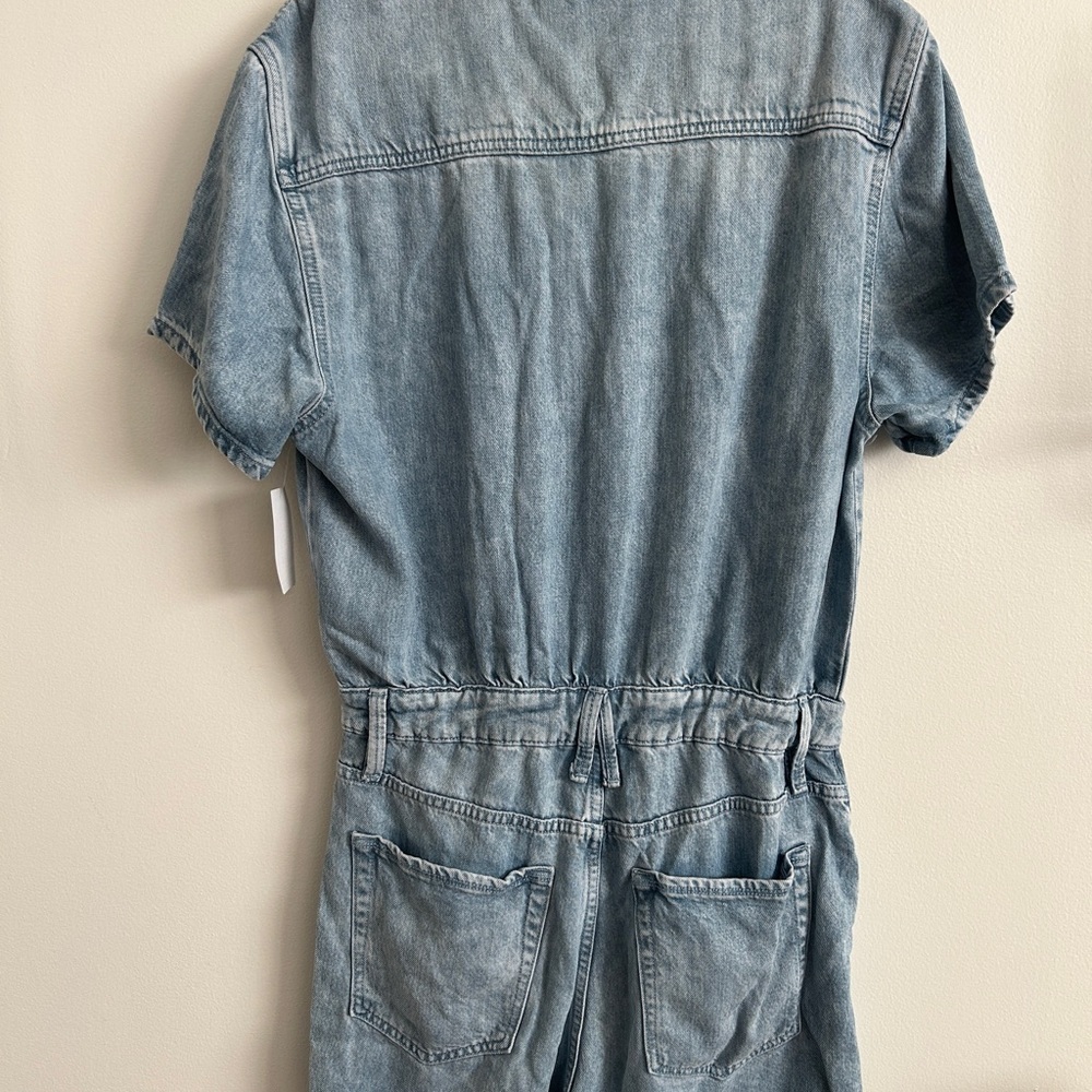 Good American Light Blue Denim Romper Jumpsuit - Picture 9 of 10